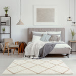 Moroccan Ivory Shaggy Rug | 530 - Bargainia.com - 