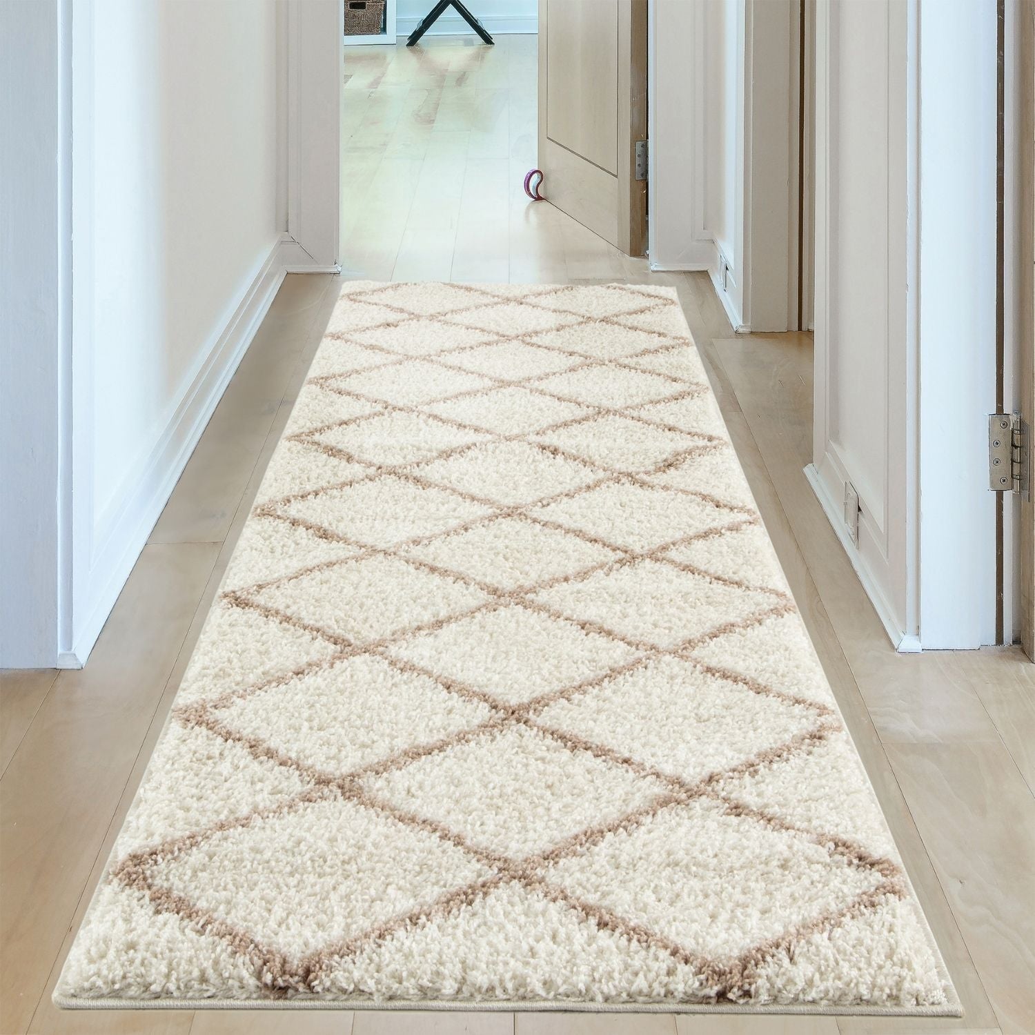 Moroccan Ivory Shaggy Rug | 530 - Bargainia.com - 5056584503142 - 3192