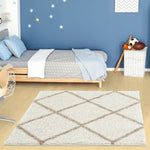 Moroccan Ivory Shaggy Rug | 530 - Bargainia.com - 