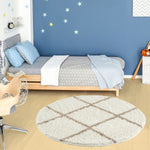 Moroccan Ivory Shaggy Rug | 530 - Bargainia.com - 