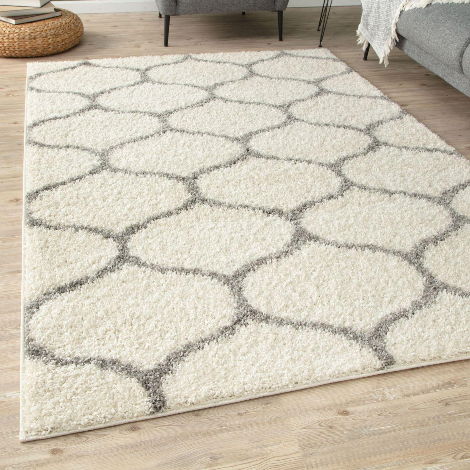Moroccan Ivory Shaggy Rug | 600 - Bargainia.com - 5056584503593 - 3220