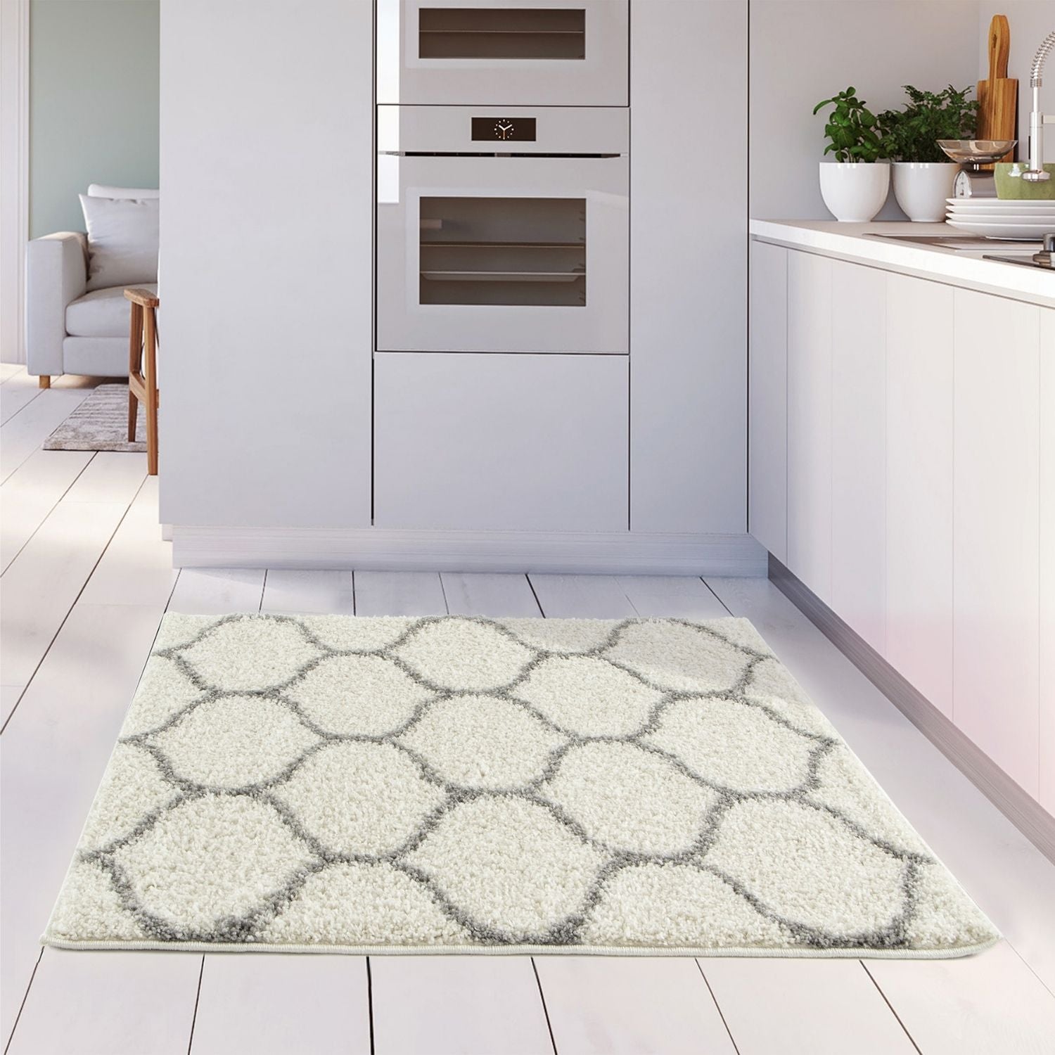 Moroccan Ivory Shaggy Rug | 600 - Bargainia.com - 5056584503777 - 3223