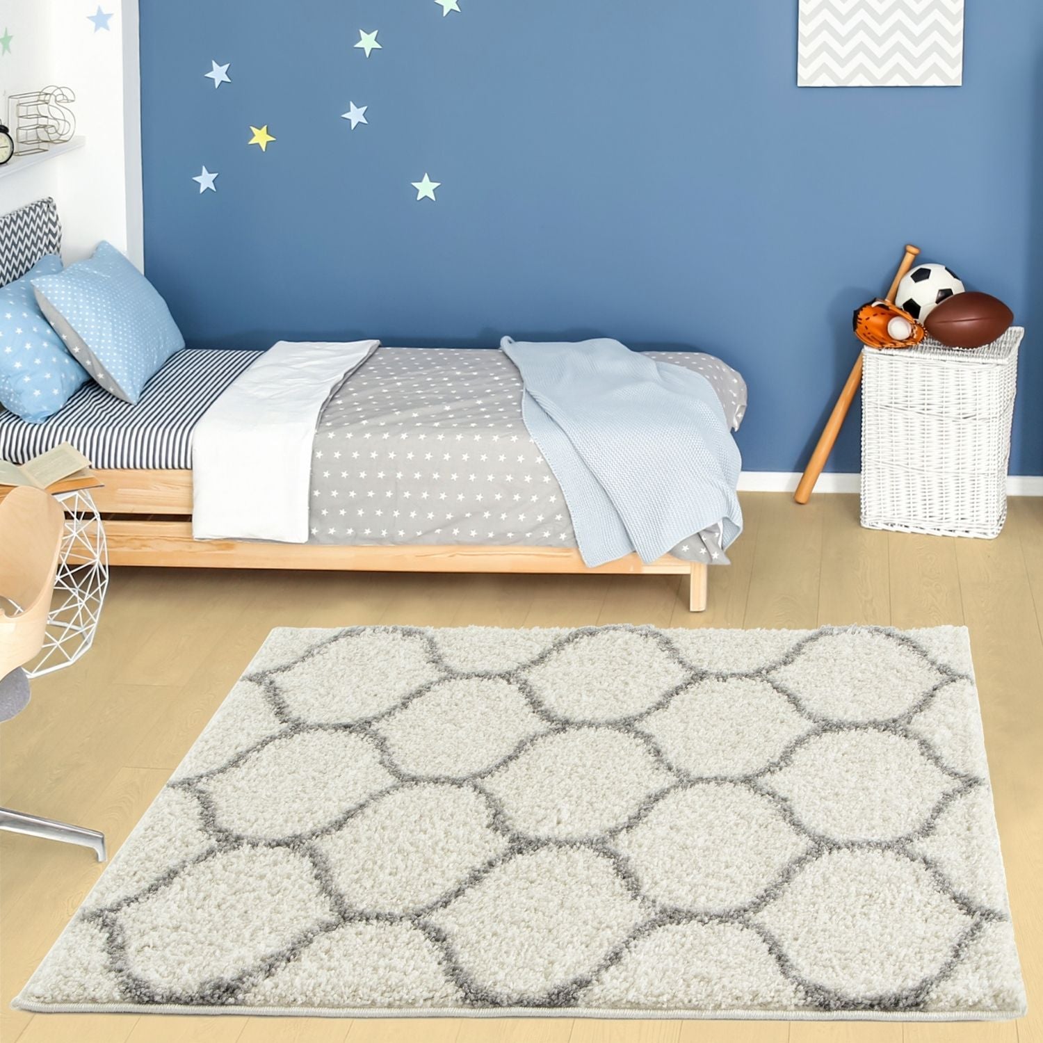 Moroccan Ivory Shaggy Rug | 600 - Bargainia.com - 5056584503777 - 3223