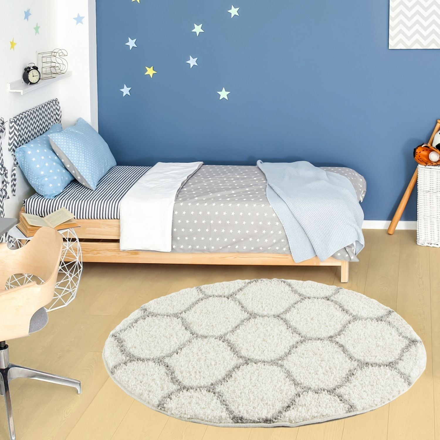 Moroccan Ivory Shaggy Rug | 600 - Bargainia.com - 