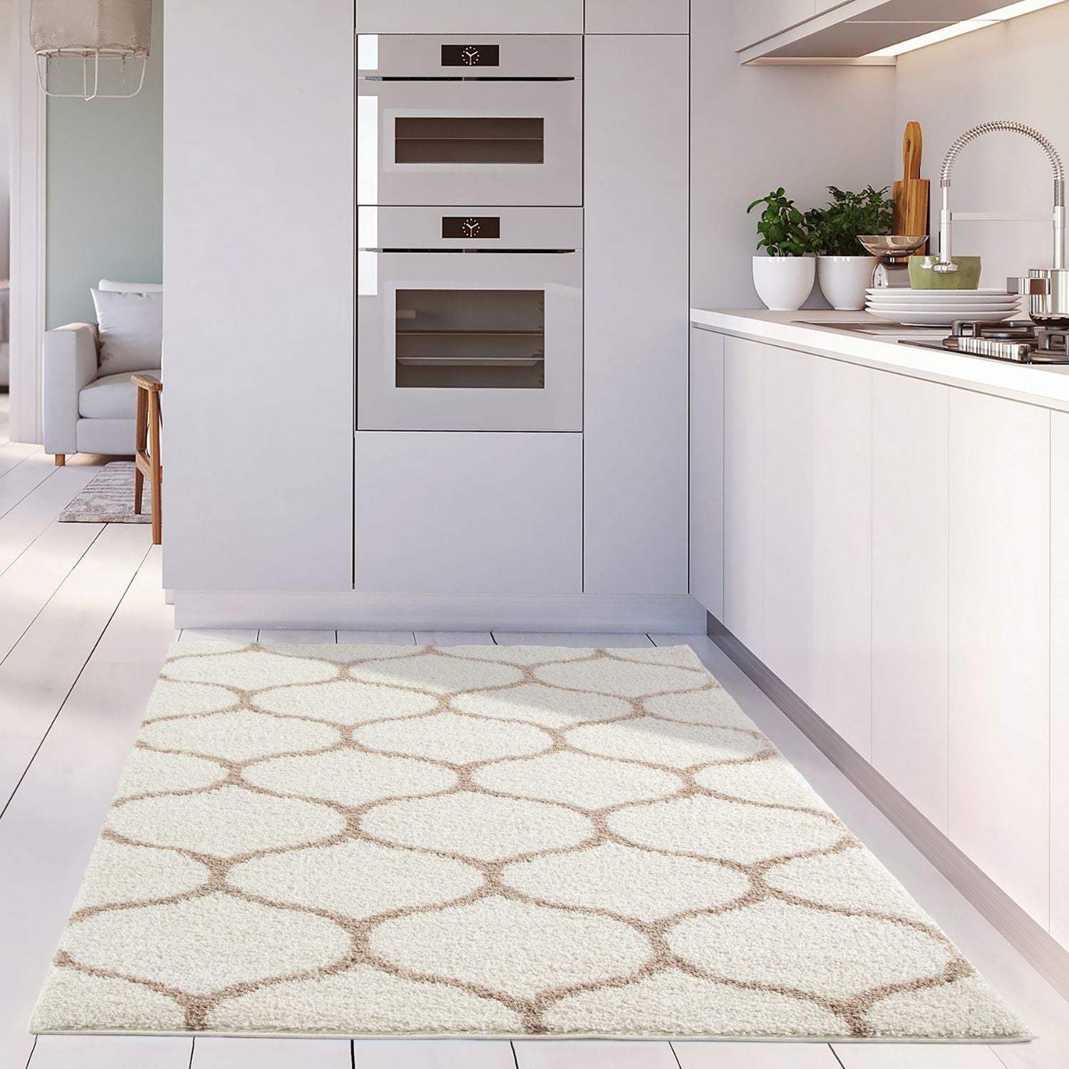 Moroccan Ivory Shaggy Rug | 630 - Bargainia.com - 