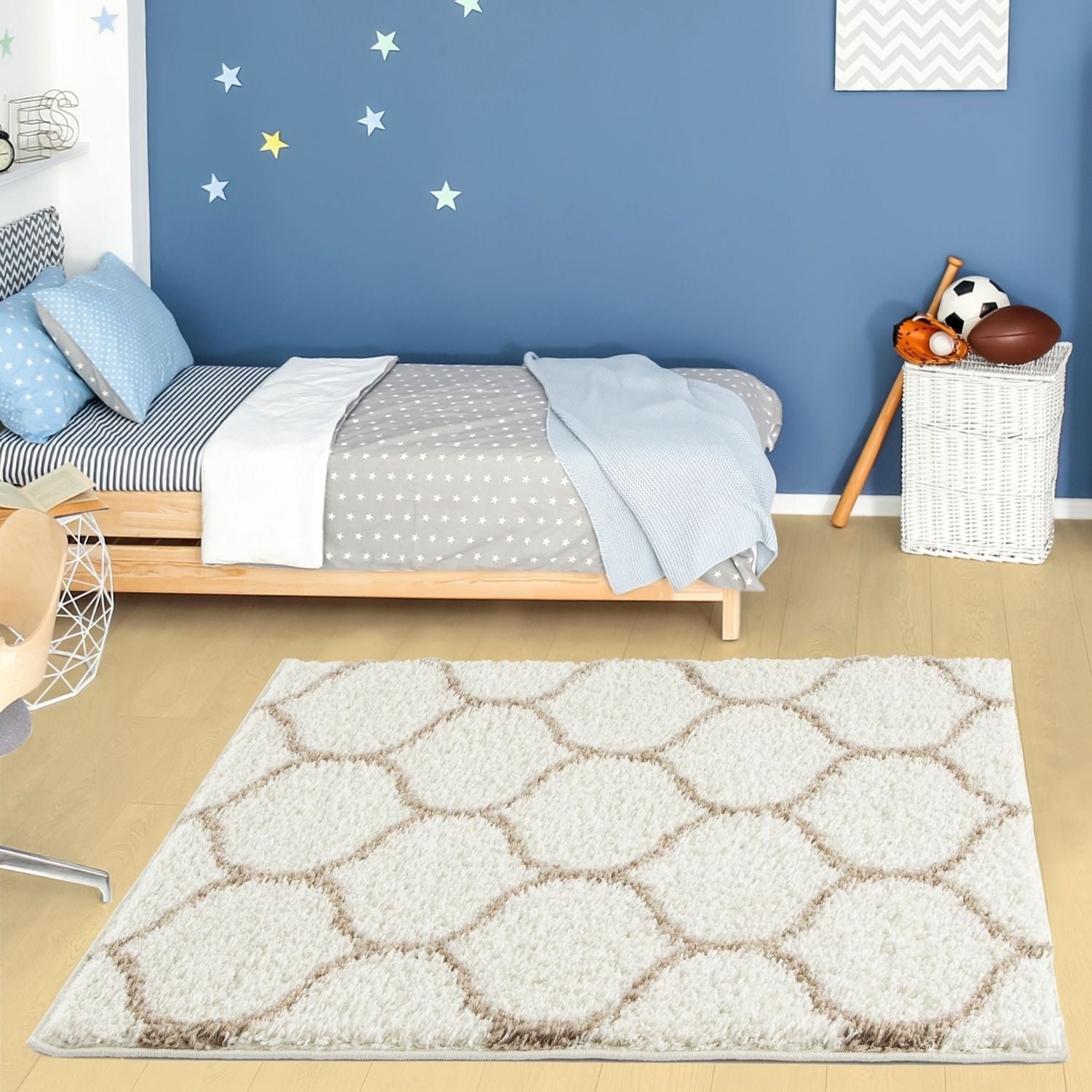 Moroccan Ivory Shaggy Rug | 630 - Bargainia.com - 