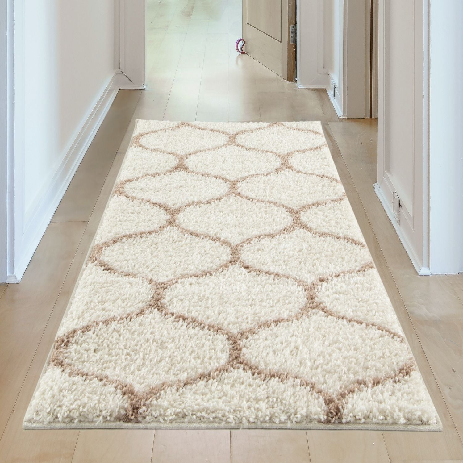 Moroccan Ivory Shaggy Rug | 630 - Bargainia.com - 5056584503807 - 3253