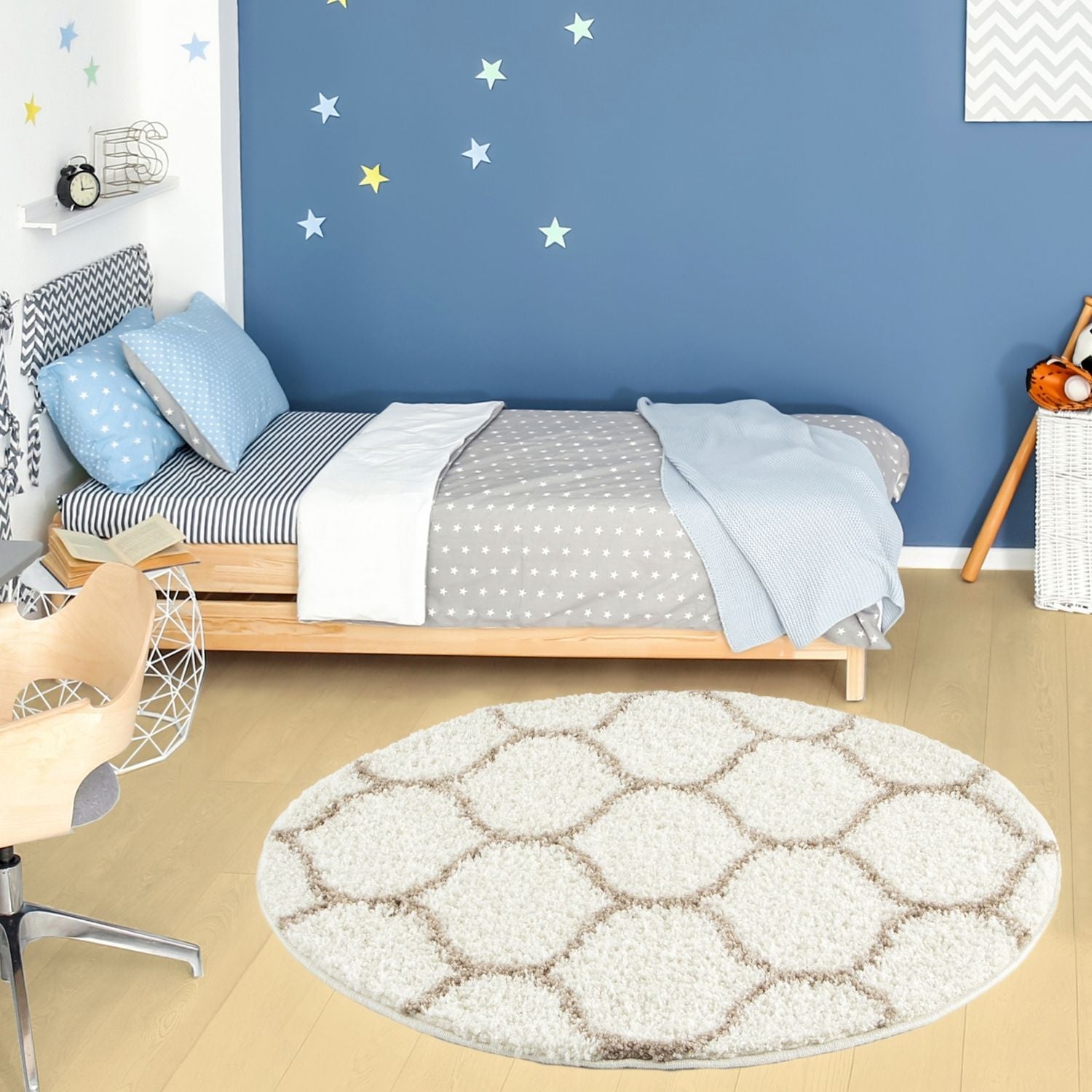 Moroccan Ivory Shaggy Rug | 630 - Bargainia.com - 5056584503869 - 3254