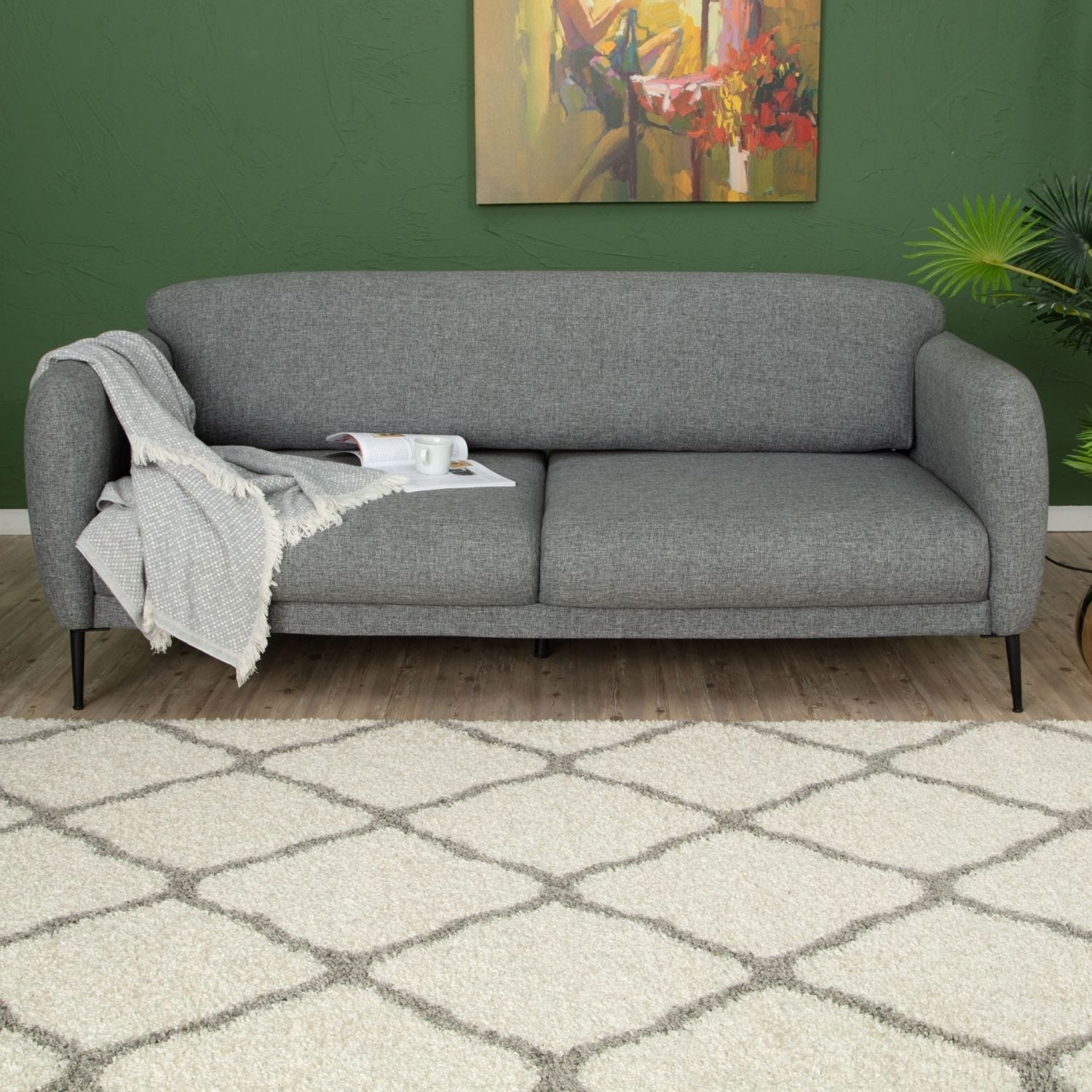 Moroccan Ivory Shaggy Rug | 700 - Bargainia.com - 