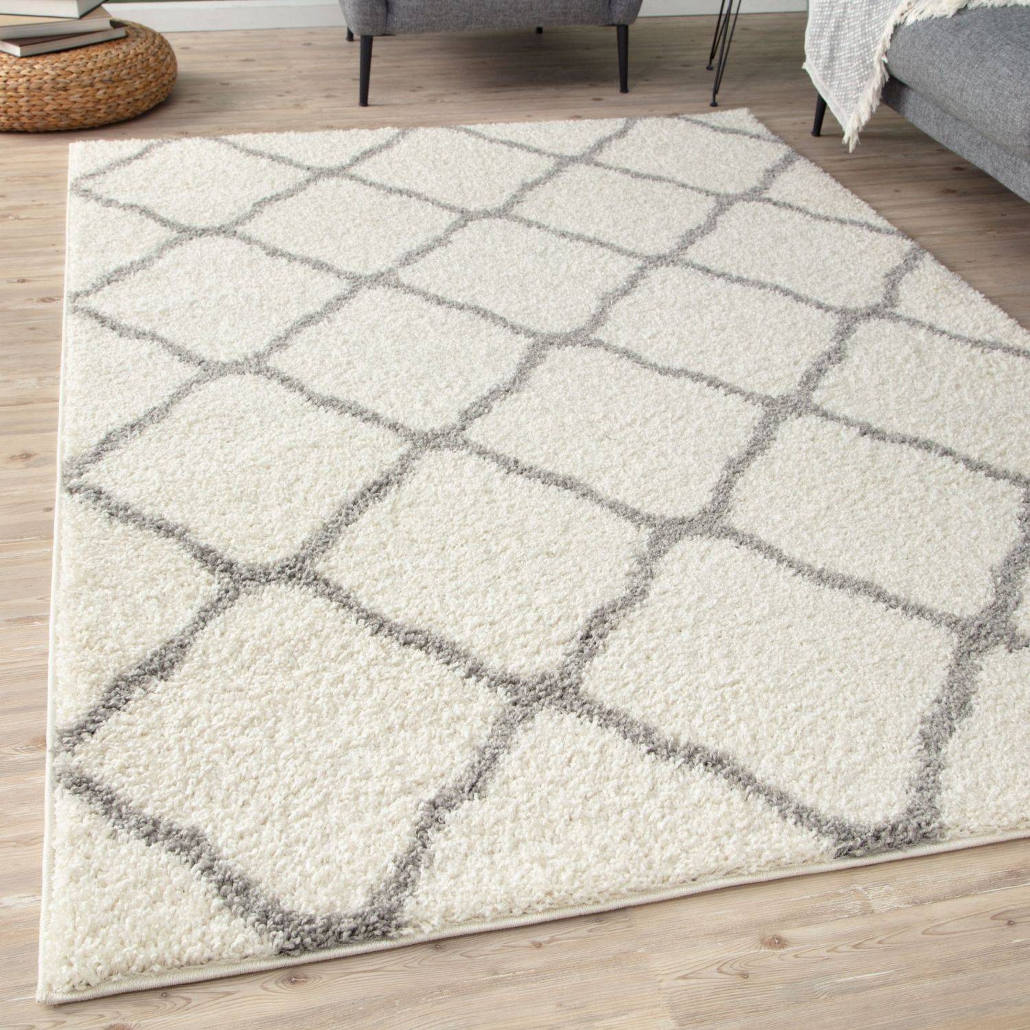 Moroccan Ivory Shaggy Rug | 700 - Bargainia.com - 5056584504194 - 3280