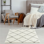 Moroccan Ivory Shaggy Rug | 700 - Bargainia.com - 