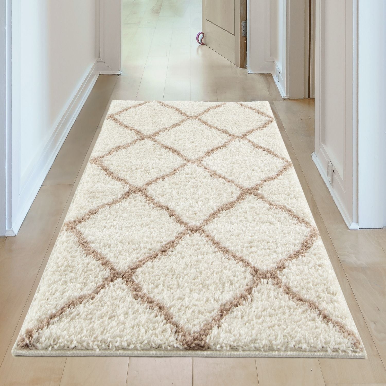 Moroccan Ivory Shaggy Rug | 730 - Bargainia.com - 5056584504408 - 3313