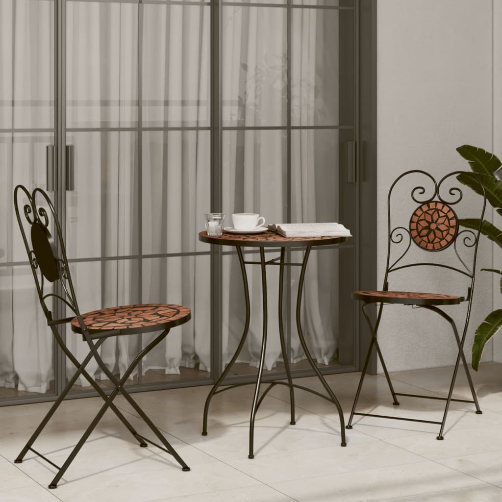Mosaic Bistro Table Ø50x70 cm Ceramic with Decorative Pattern for Indoor and Outdoor Use - Bargainia.com - 8721012473836 - 4003398