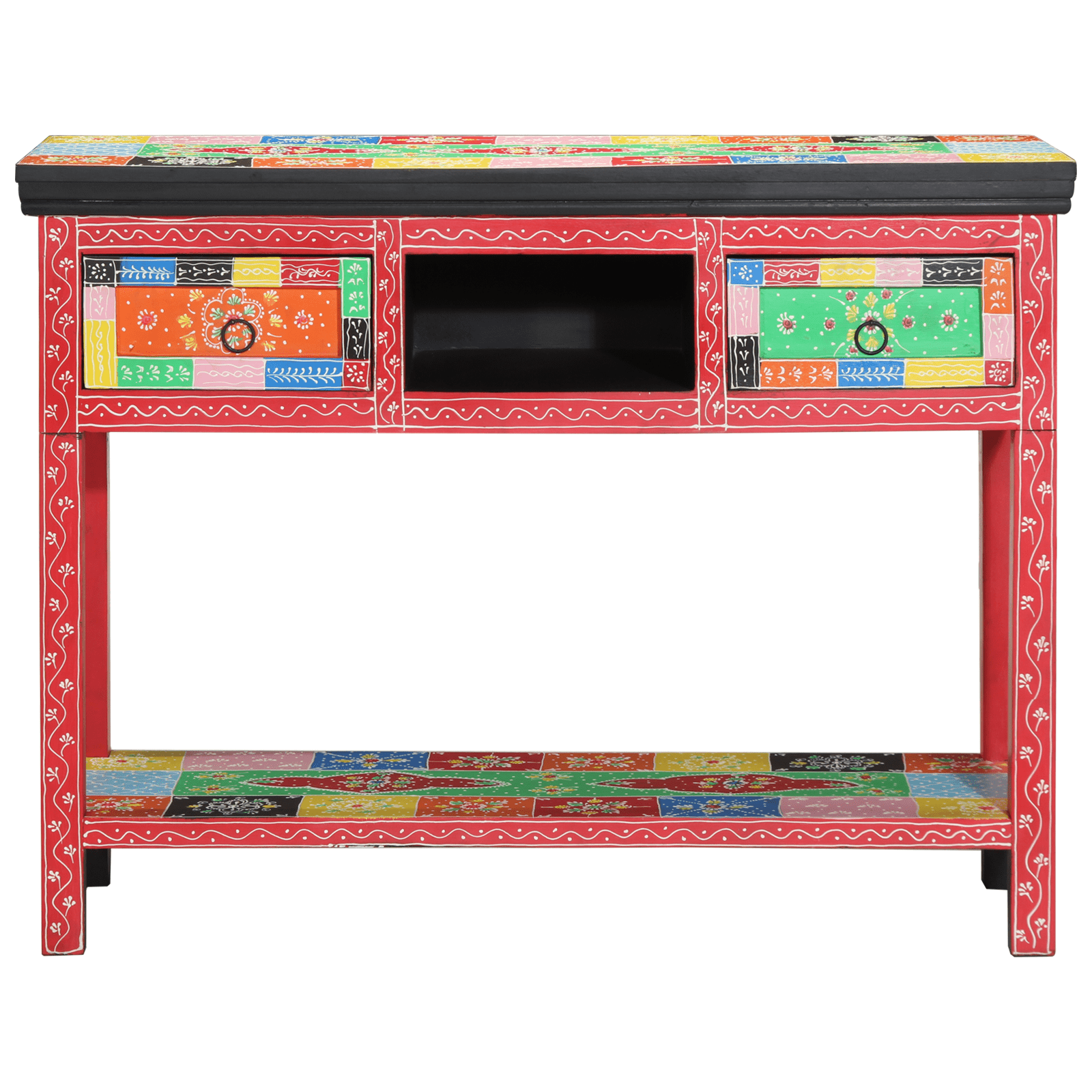 Multi - Colored Console Table 100x30x75 cm Made of Solid Mango Wood - Bargainia.com - 8721158413482 - 4017567