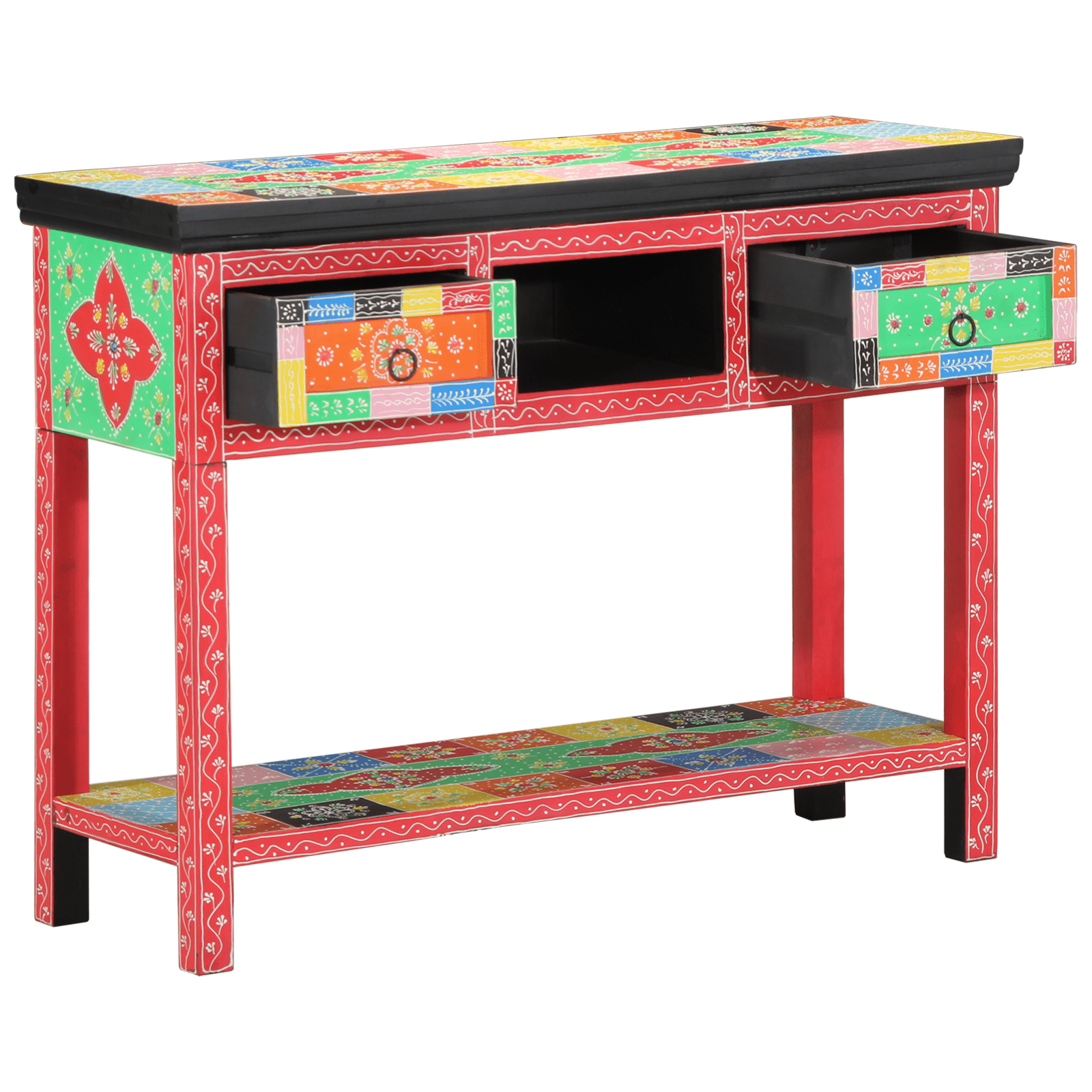 Multi - Colored Console Table 100x30x75 cm Made of Solid Mango Wood - Bargainia.com - 8721158413482 - 4017567