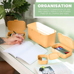 Multi Function Plastic (BPA Free) Storage Boxes With Attached Lids - Orange - Set of 8 - Bargainia.com - 