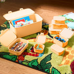 Multi Function Plastic (BPA Free) Storage Boxes With Attached Lids - Orange - Set of 8 - Bargainia.com - 