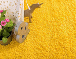 Mustard Yellow Thick Shaggy Rug - California - Bargainia.com - 