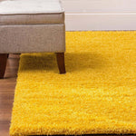 Mustard Yellow Thick Shaggy Rug - California - Bargainia.com - 