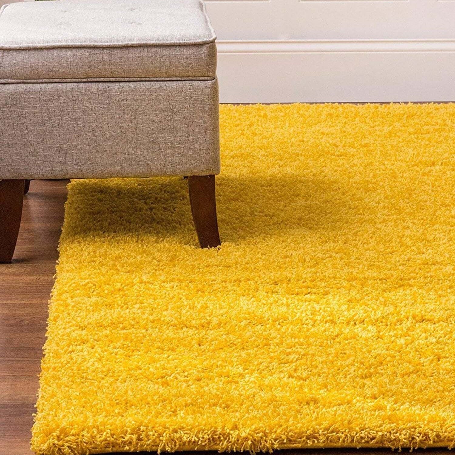Mustard Yellow Thick Shaggy Rug - California Rugs Rug Masters