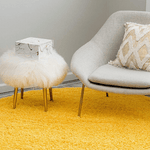 Mustard Yellow Thick Shaggy Rug - California - Bargainia.com - 