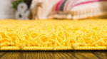 Mustard Yellow Thick Shaggy Rug - California - Bargainia.com - 