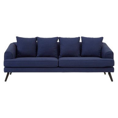 Mylo 3 Seater Navy Fabric Sofa - Bargainia.com - 
