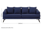 Mylo 3 Seater Navy Fabric Sofa - Bargainia.com - 