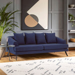 Mylo 3 Seater Navy Fabric Sofa - Bargainia.com - 