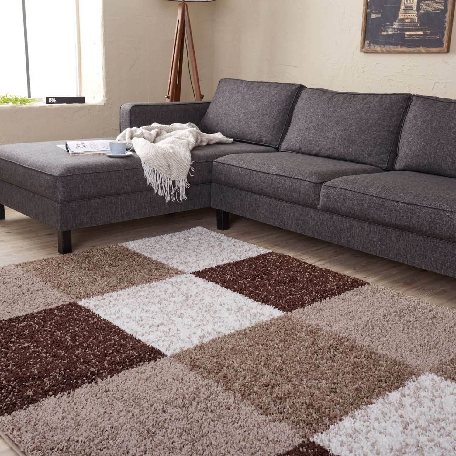 Myshaggy Geometric Brown Rug - Bargainia.com - 