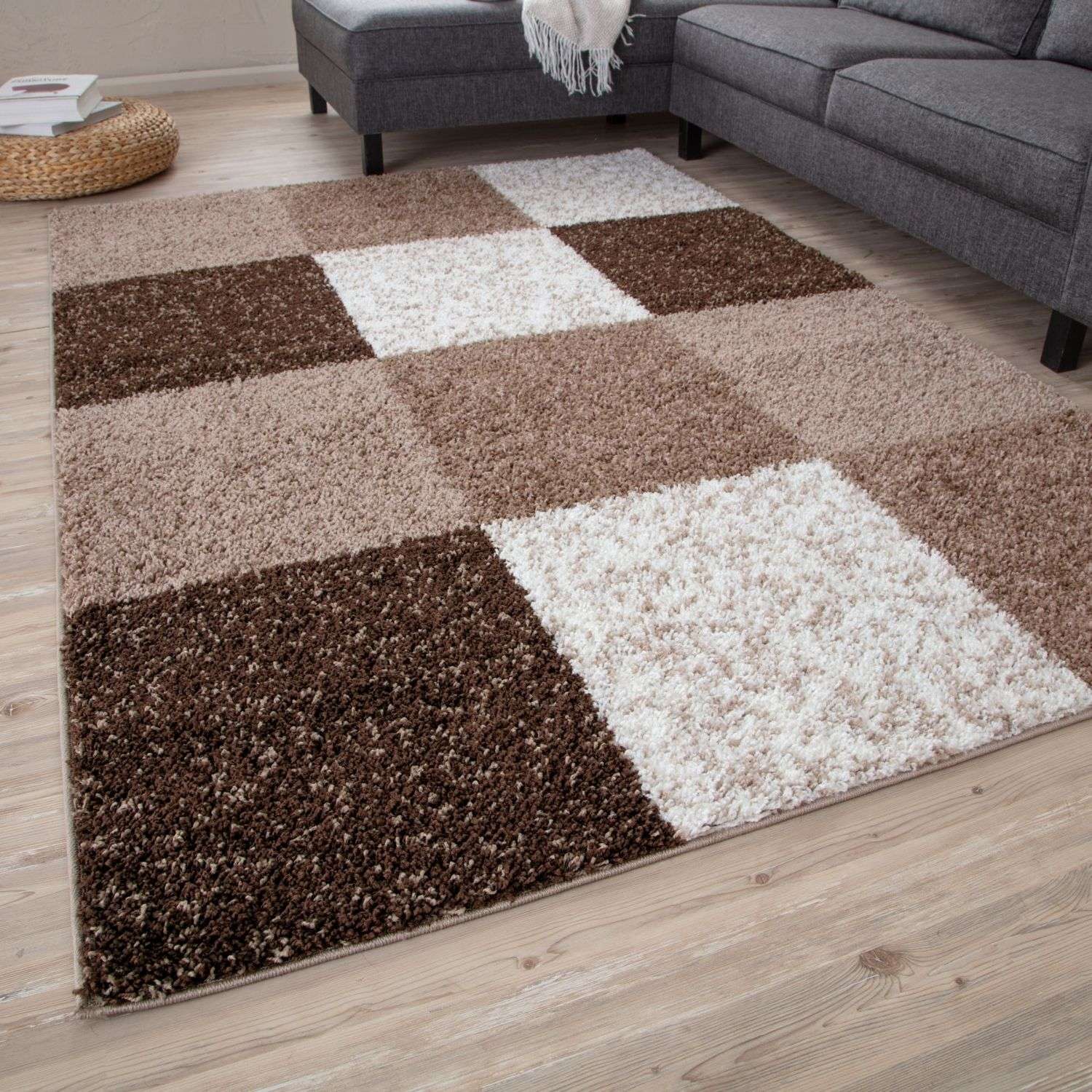 Myshaggy Geometric Brown Rug - Bargainia.com - 