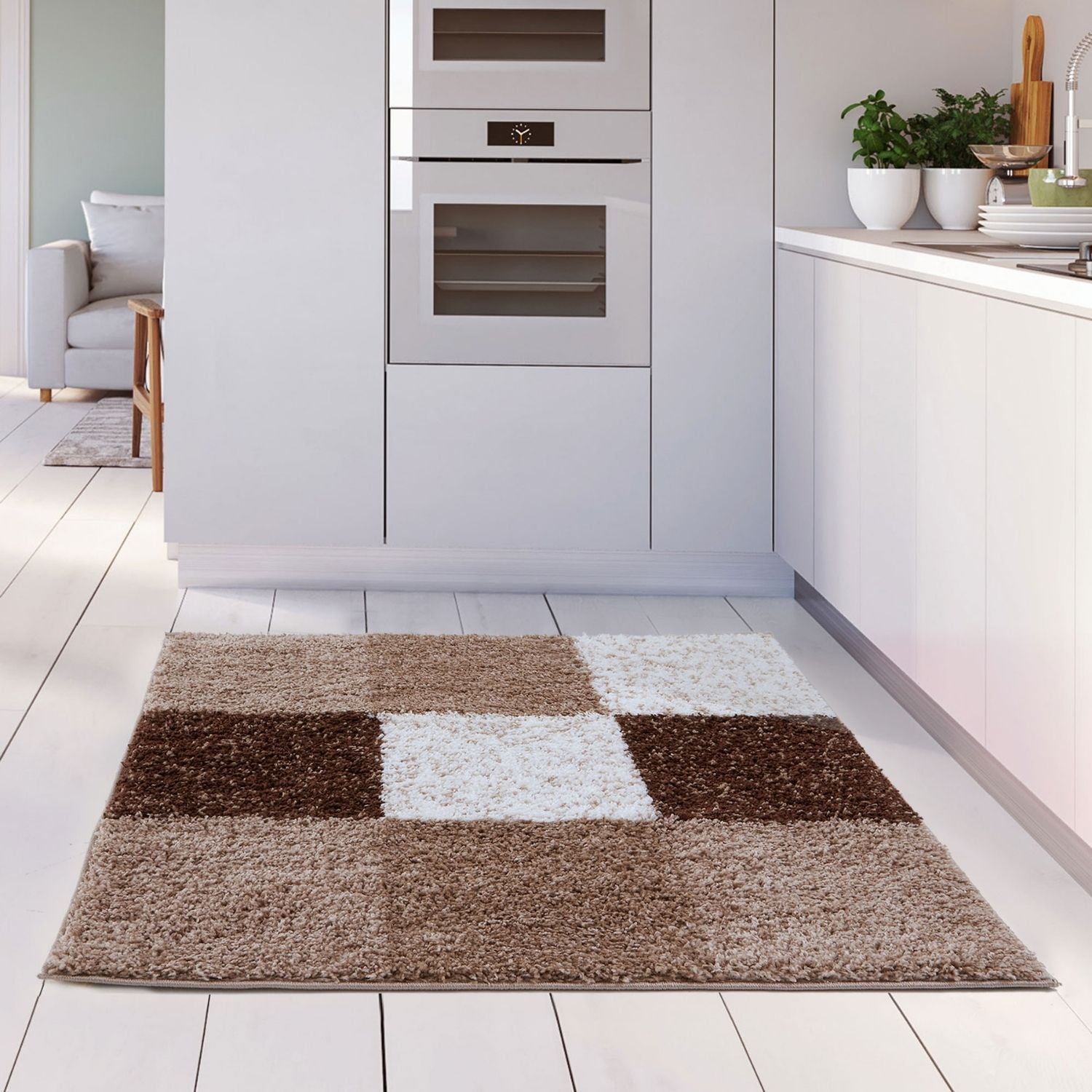 Myshaggy Geometric Brown Rug - Bargainia.com - 