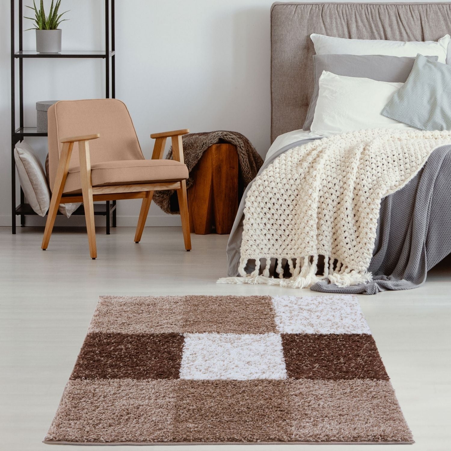 Myshaggy Geometric Brown Rug - Bargainia.com - 