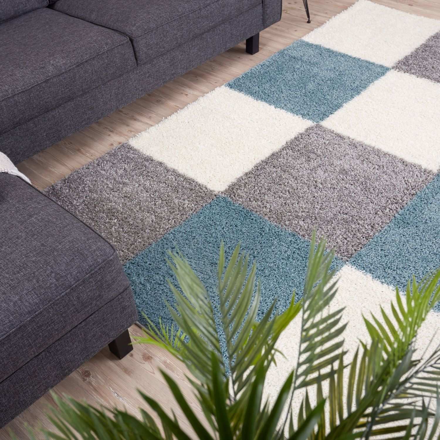Myshaggy Geometric Duck Egg Blue Rug - Bargainia.com - 