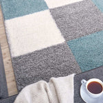 Myshaggy Geometric Duck Egg Blue Rug - Bargainia.com - 