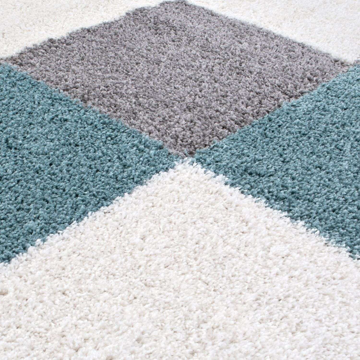 Myshaggy Geometric Duck Egg Blue Rug - Bargainia.com - 