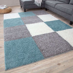 Myshaggy Geometric Duck Egg Blue Rug - Bargainia.com - 