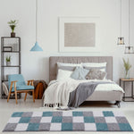 Myshaggy Geometric Duck Egg Blue Rug - Bargainia.com - 