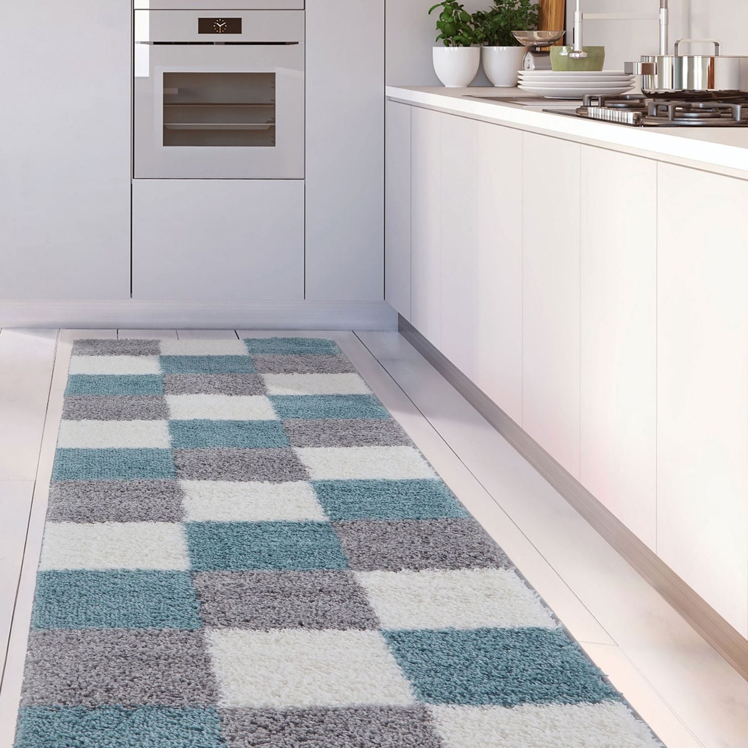 Myshaggy Geometric Duck Egg Blue Rug - Bargainia.com - 5060912234585 - 2937