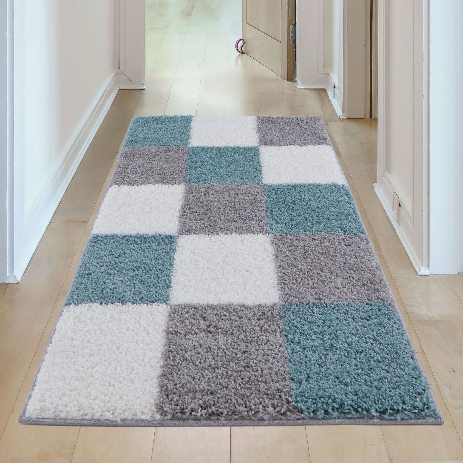 Myshaggy Geometric Duck Egg Blue Rug - Bargainia.com - 
