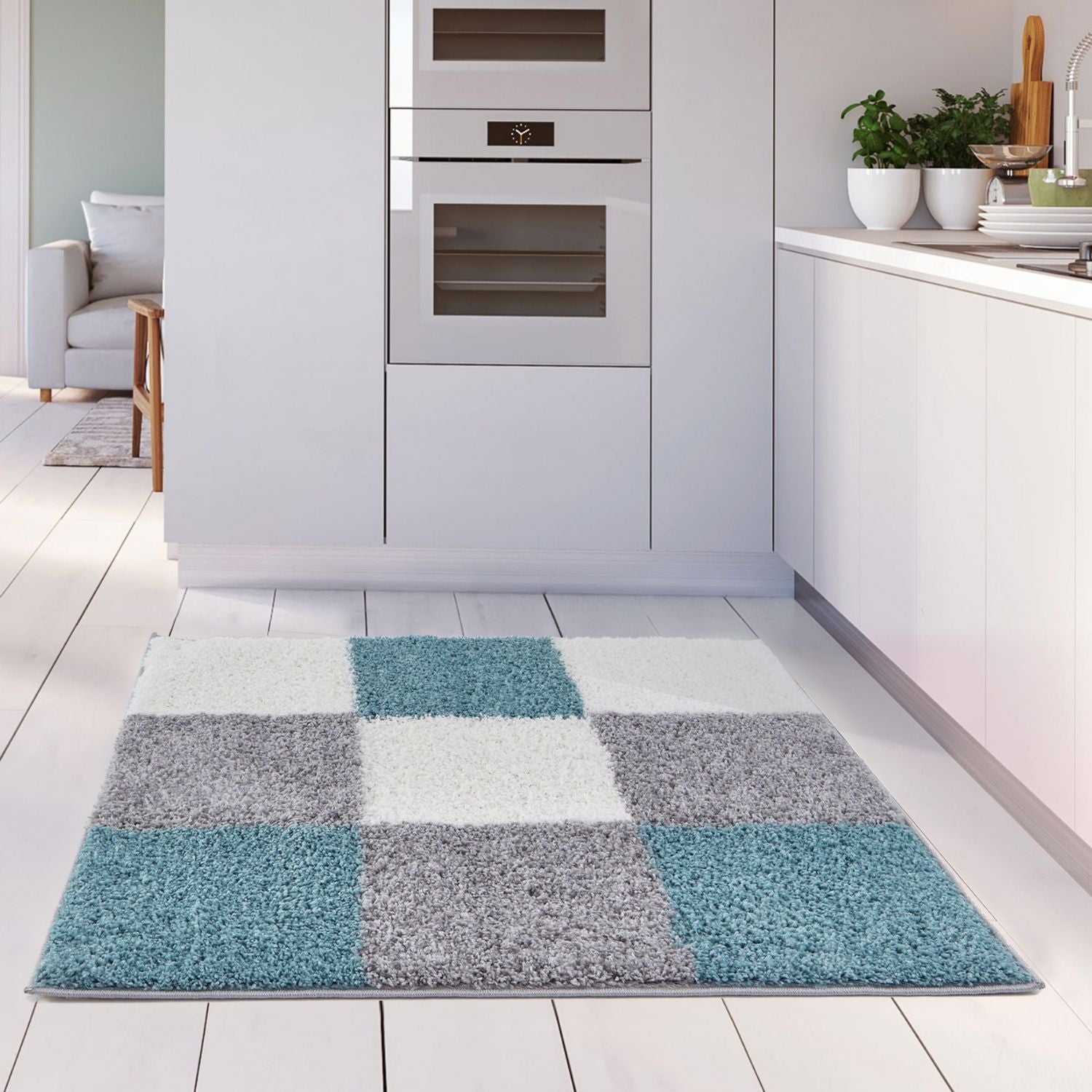 Myshaggy Geometric Duck Egg Blue Rug - Bargainia.com - 5060912234592 - 2938