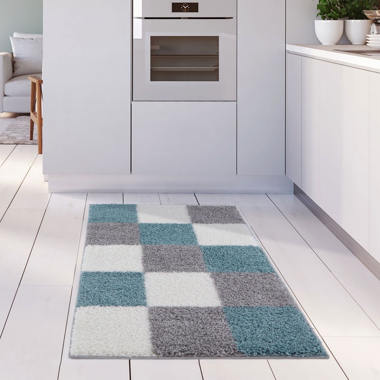 Myshaggy Geometric Duck Egg Blue Rug - Bargainia.com - 5060912234592 - 2938