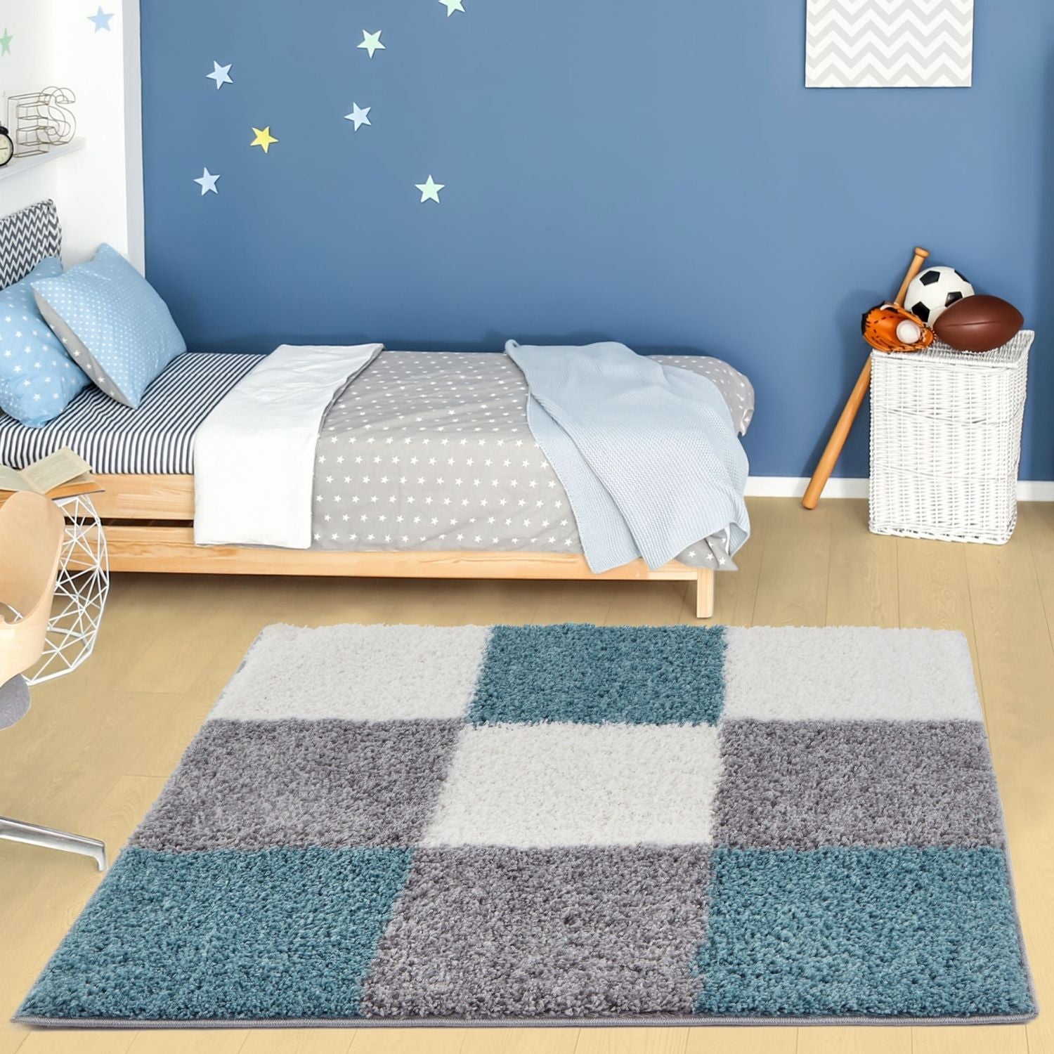 Myshaggy Geometric Duck Egg Blue Rug - Bargainia.com - 5060912234592 - 2938