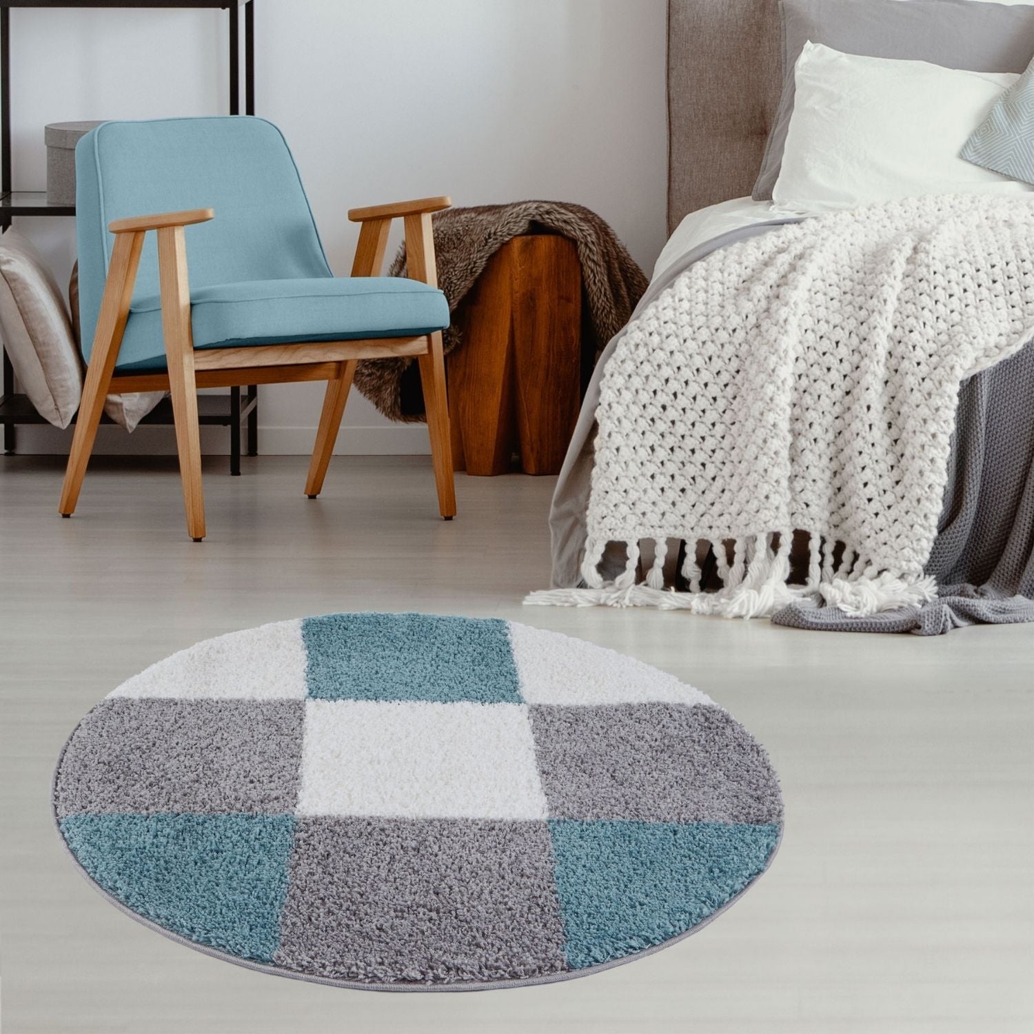 Myshaggy Geometric Duck Egg Blue Rug - Bargainia.com - 5060912234608 - 2939