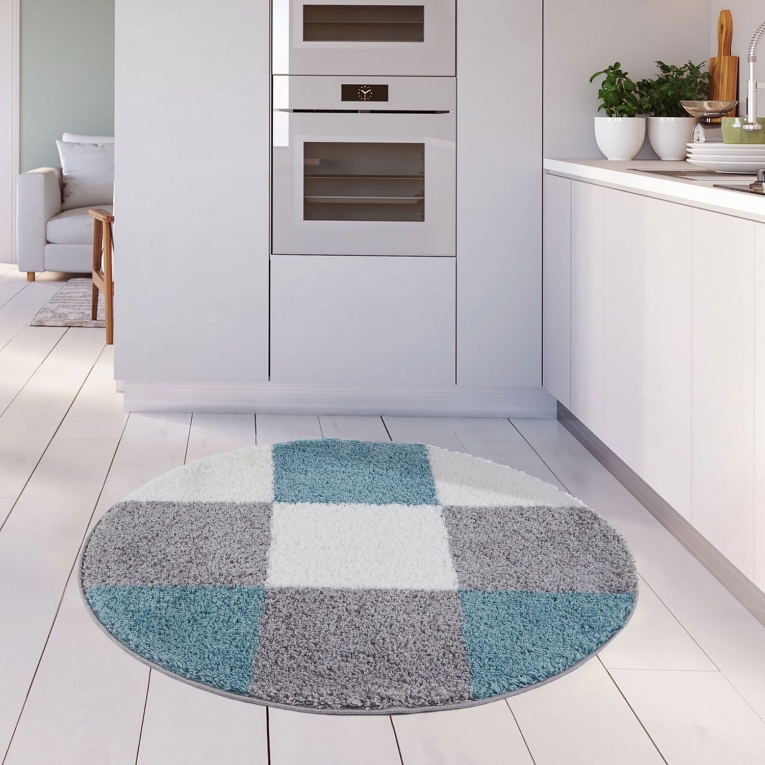 Myshaggy Geometric Duck Egg Blue Rug - Bargainia.com - 