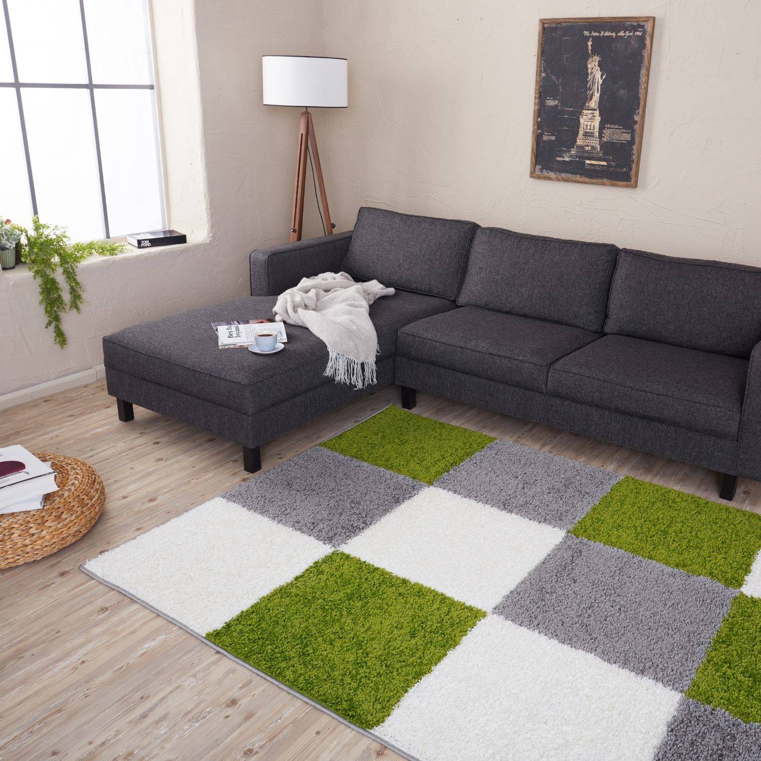 Myshaggy Geometric Green Rug - Bargainia.com - 