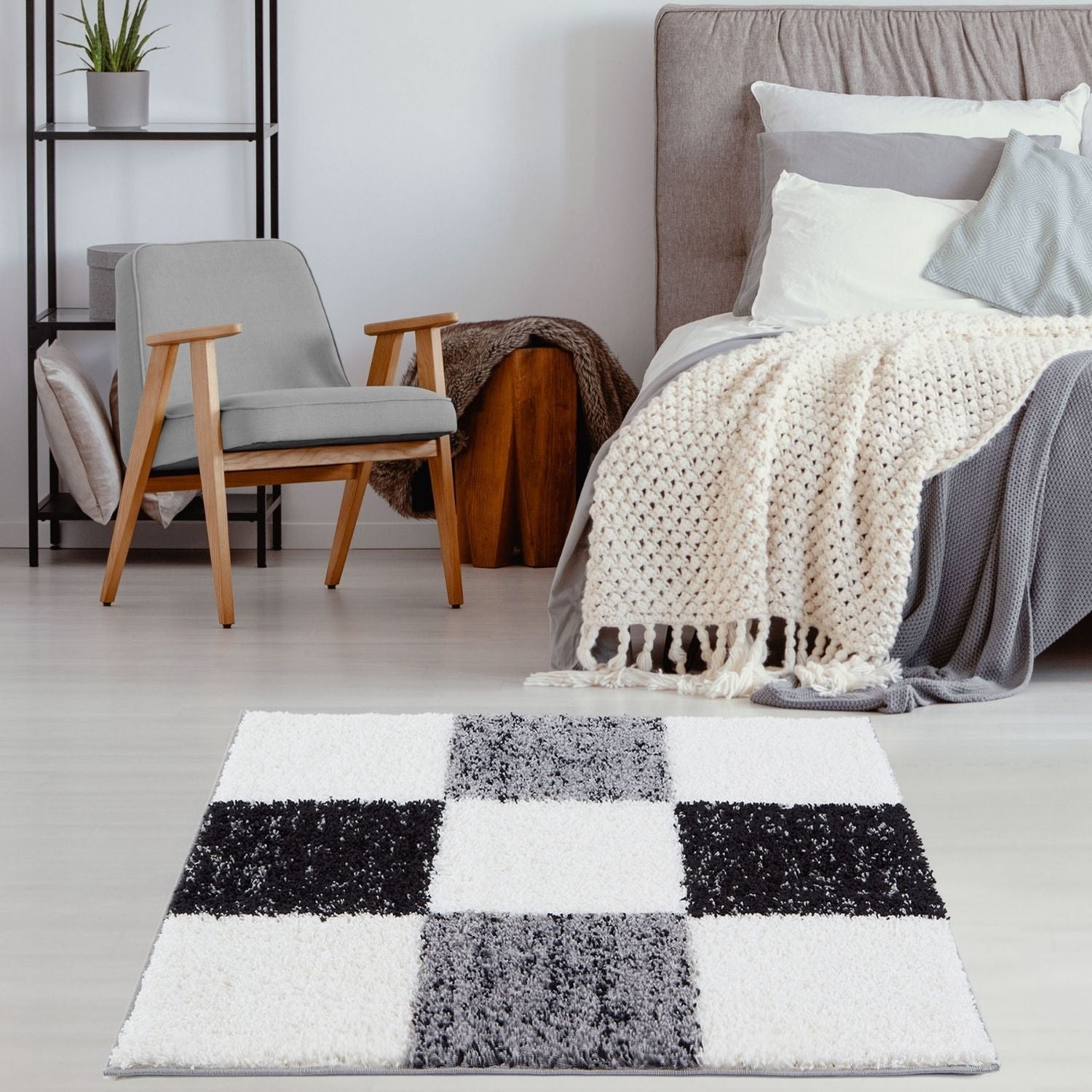Myshaggy Geometric Grey Rug - Bargainia.com - 
