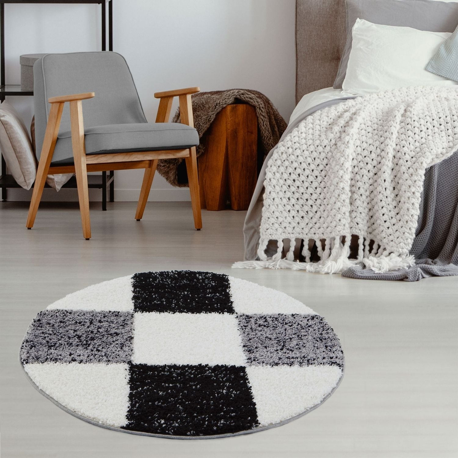 Myshaggy Geometric Grey Rug - Bargainia.com - 