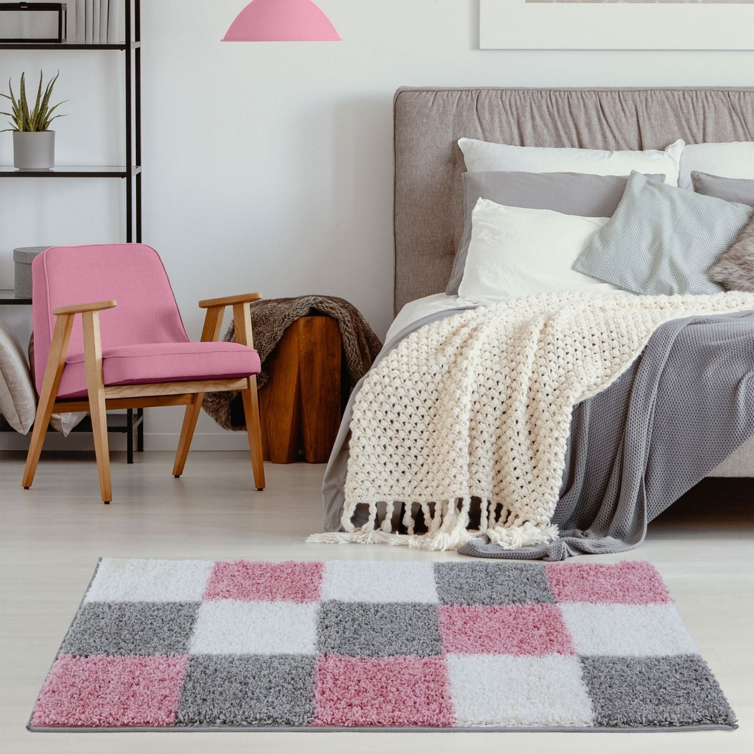 Myshaggy Geometric Pink Rug - Bargainia.com - 5060912234462 - 2955