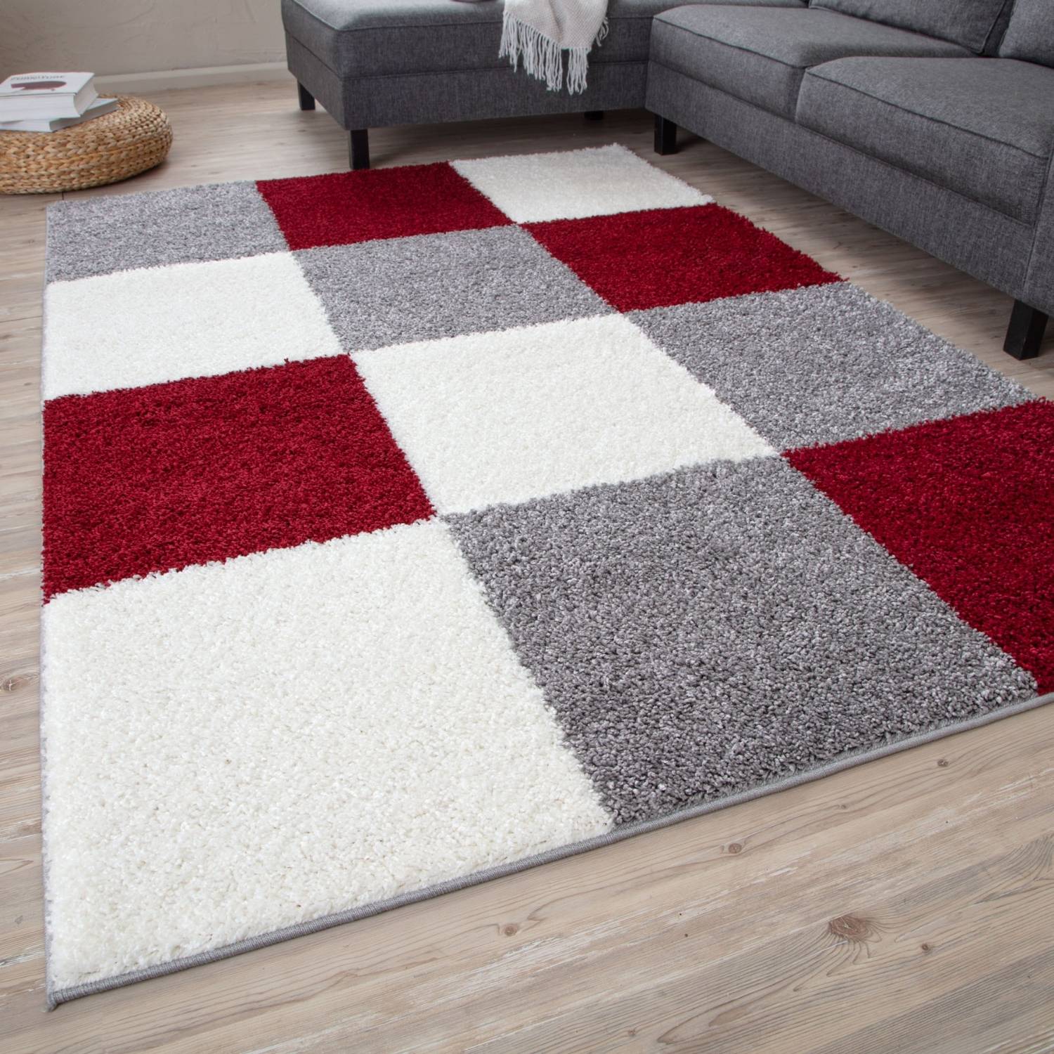 Myshaggy Geometric Red Rug - Bargainia.com - 